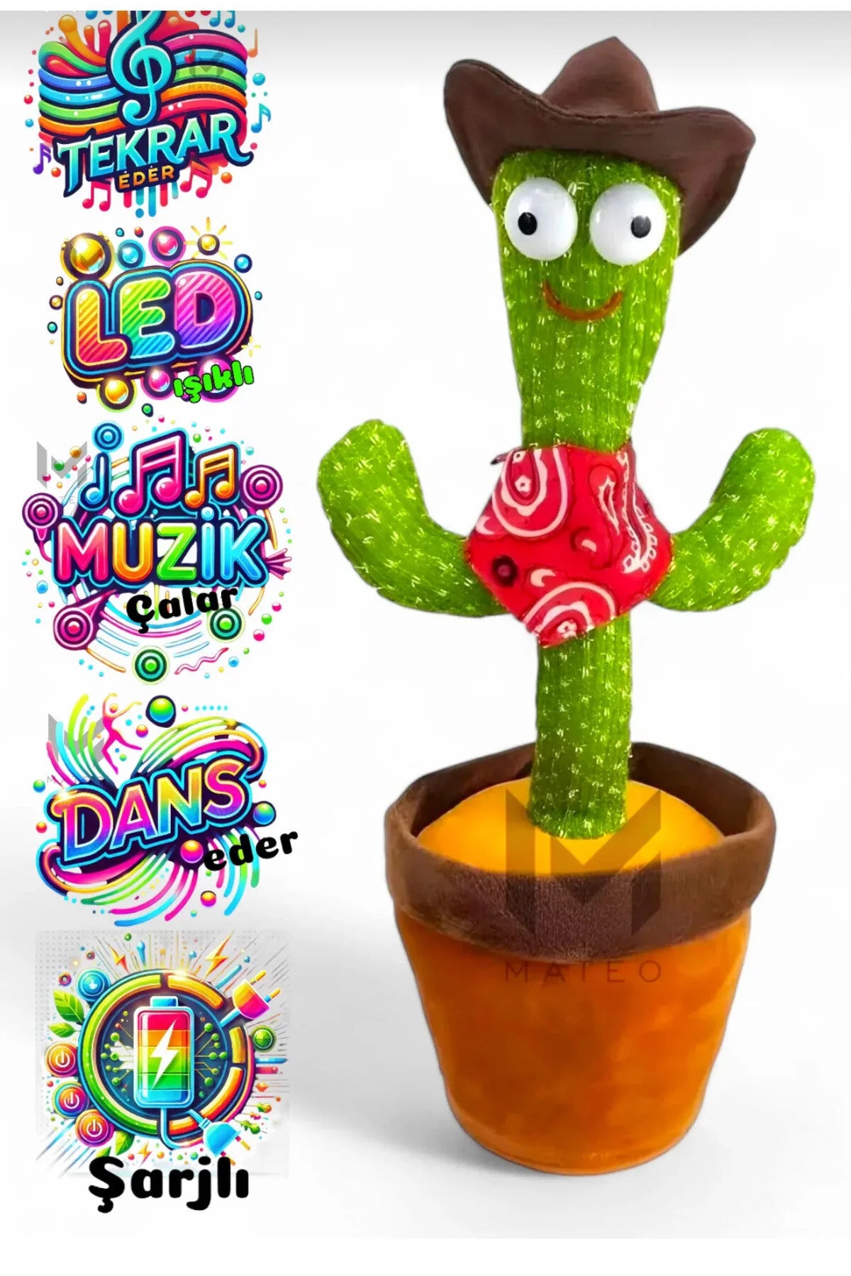 Avda Konuşan,dans Eden,şarkı Söyleyen Peluş Kaktüs Oyuncak Doğum Günü