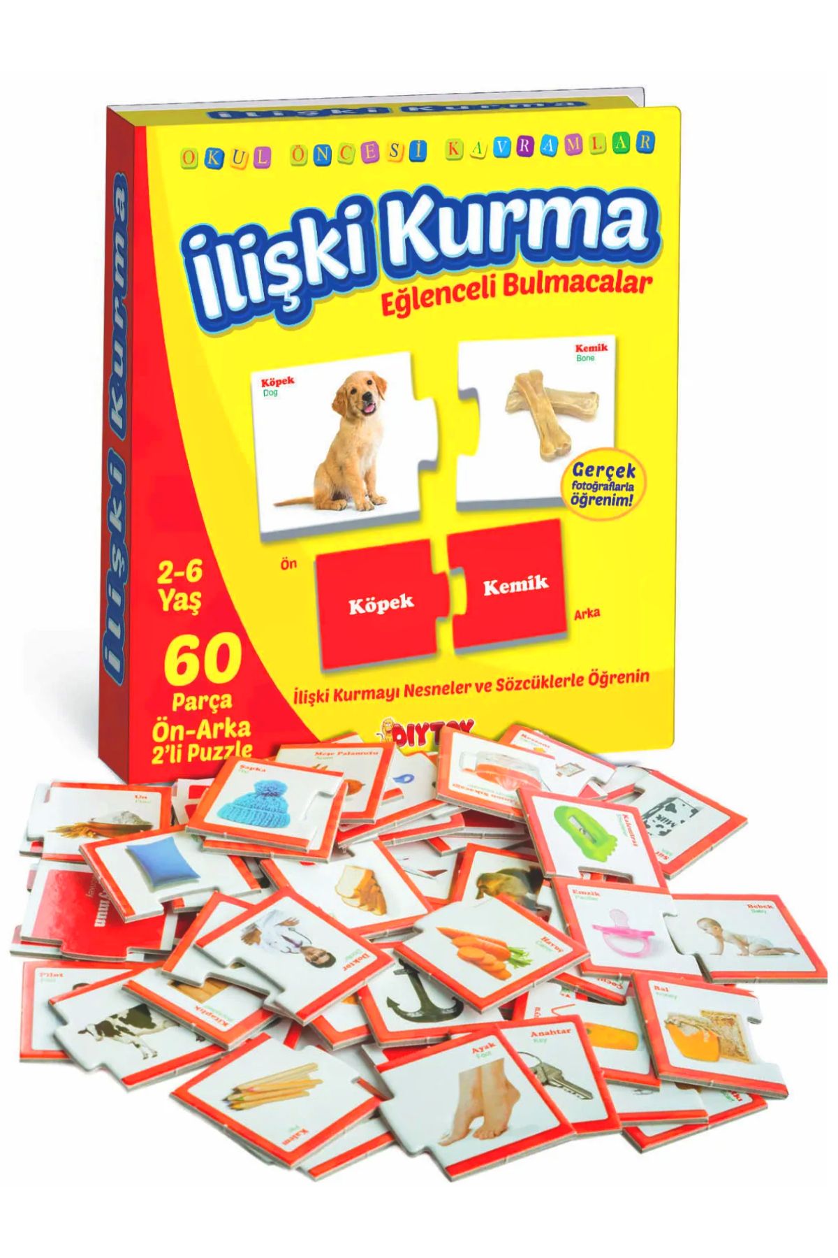Diytoy Ilişki - Bağlantı Kurma 2-6 Yaş Eğlenceli Bulmacalar Puzzle Eşleştirme Zeka Kartları