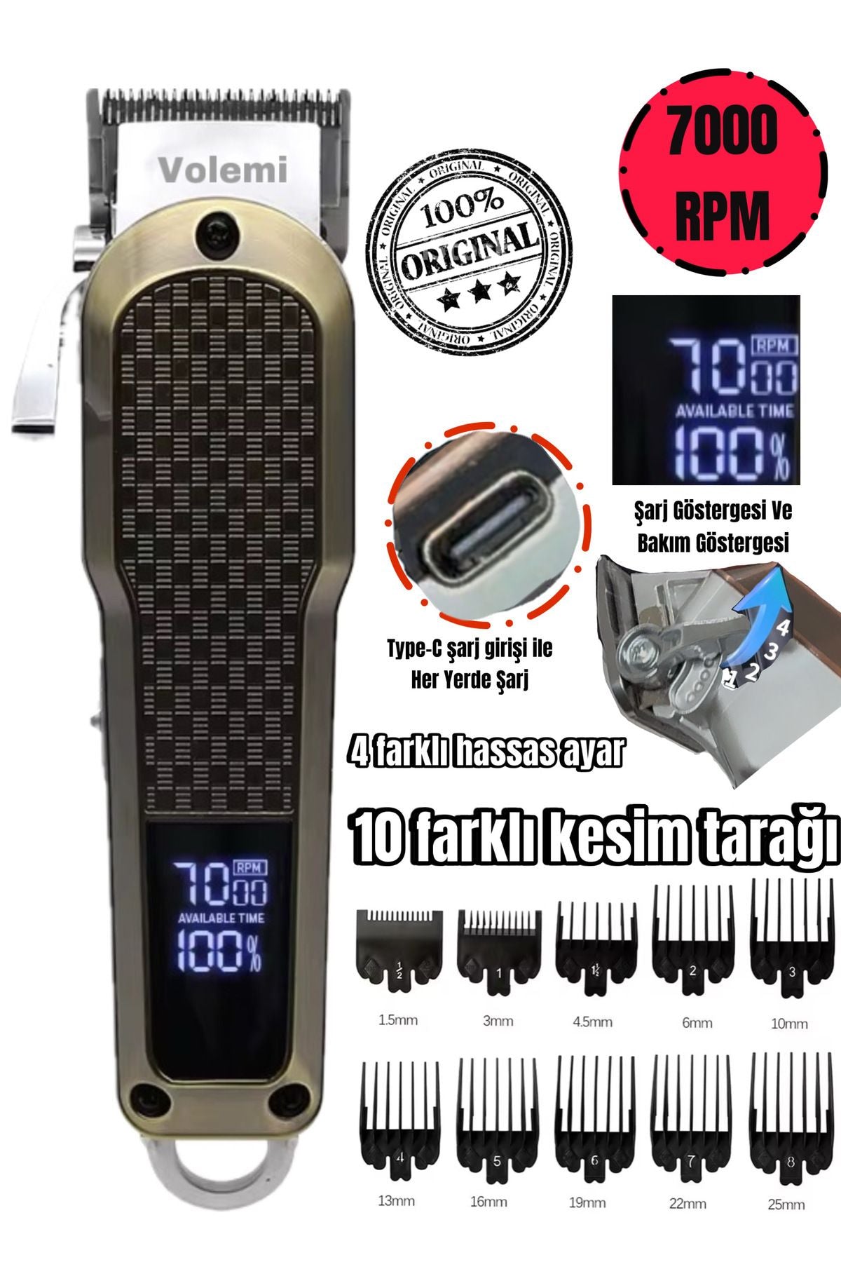 V-0089 PROFESYONEL KUAFÖR SAÇ SAKAL VÜCUT SAÇ SAKAL ENSE TIRAŞ MAKİNESİ