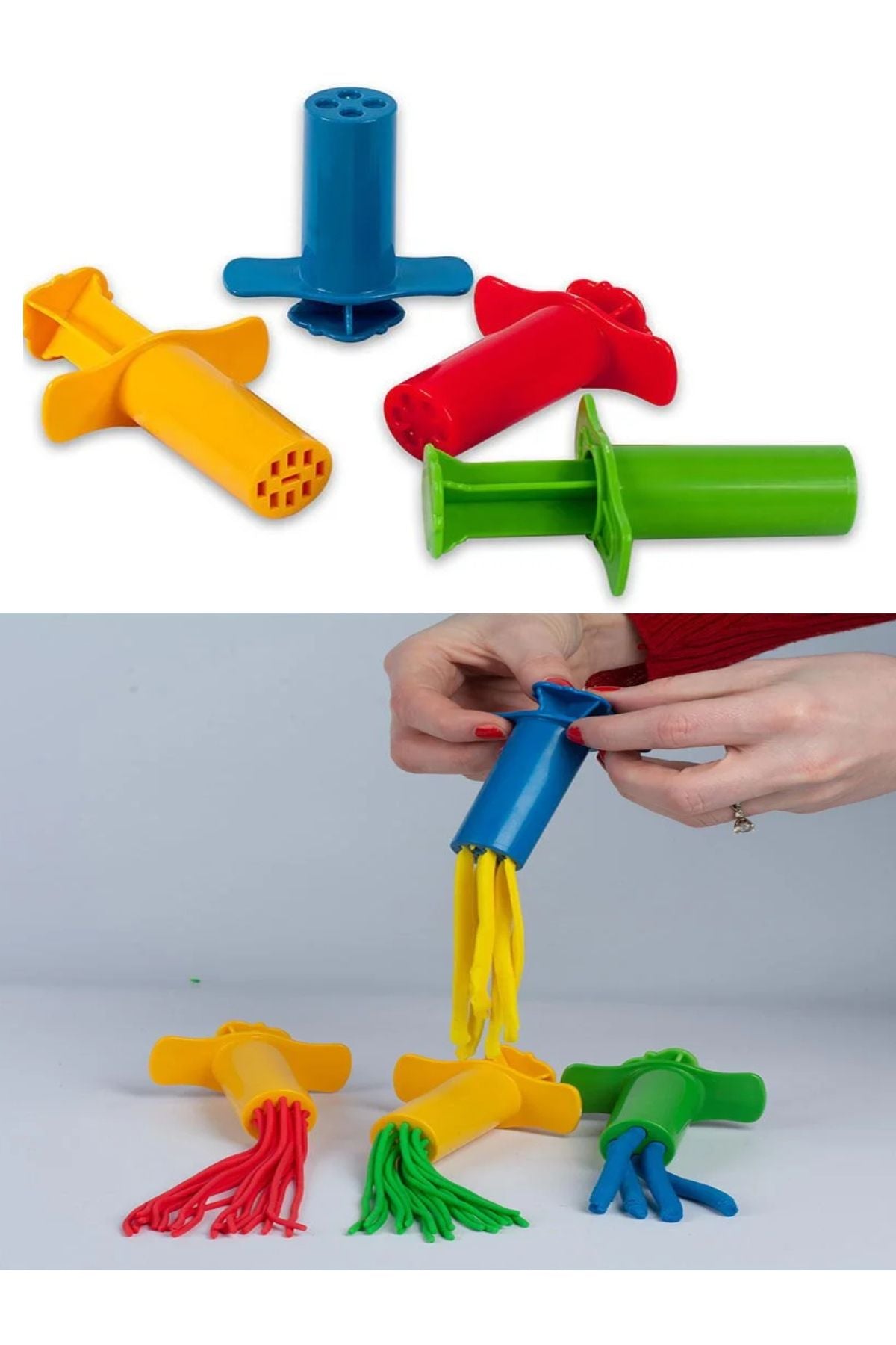 Enjektör Şırınga Seti - Hamur Kalıpları - Oyun Hamuru Kalıbı Seti