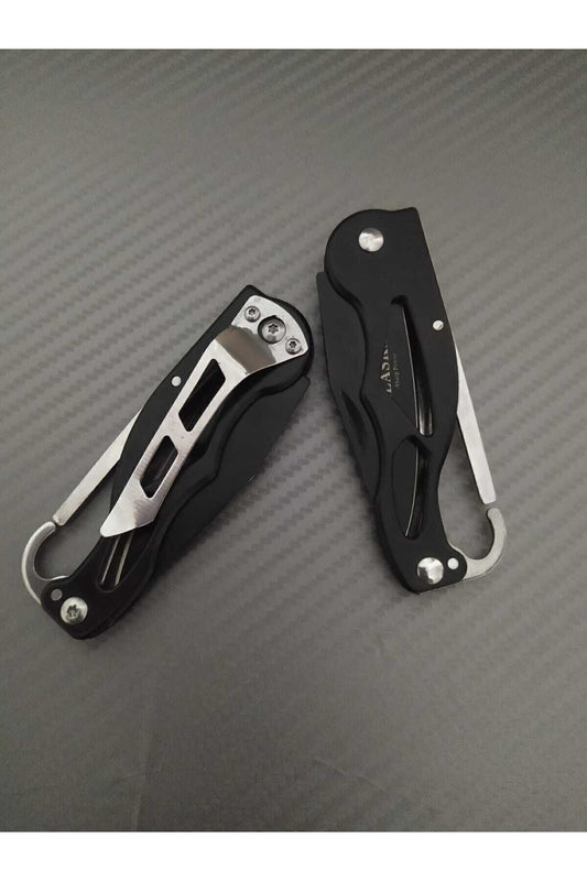 Paslanmaz Çelik Katlanır Kemere Takmalı Siyah Kamp Çakısı 16 cm