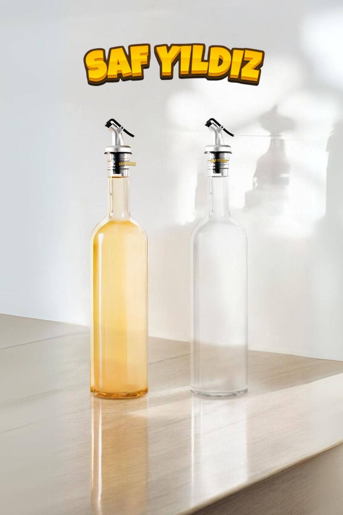 2 Adet Şeffaf Cam 1 L Akıtmaz Yağdanlık Yağlık Sirkelik Pekmezlik