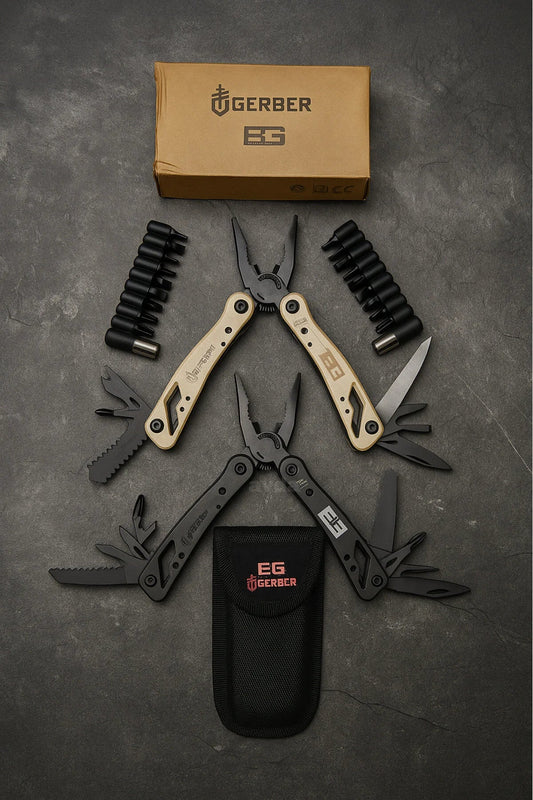 Gerber Çok Fonksiyonlu Pense Tornavida Çakı Seti Bez Kılıflı