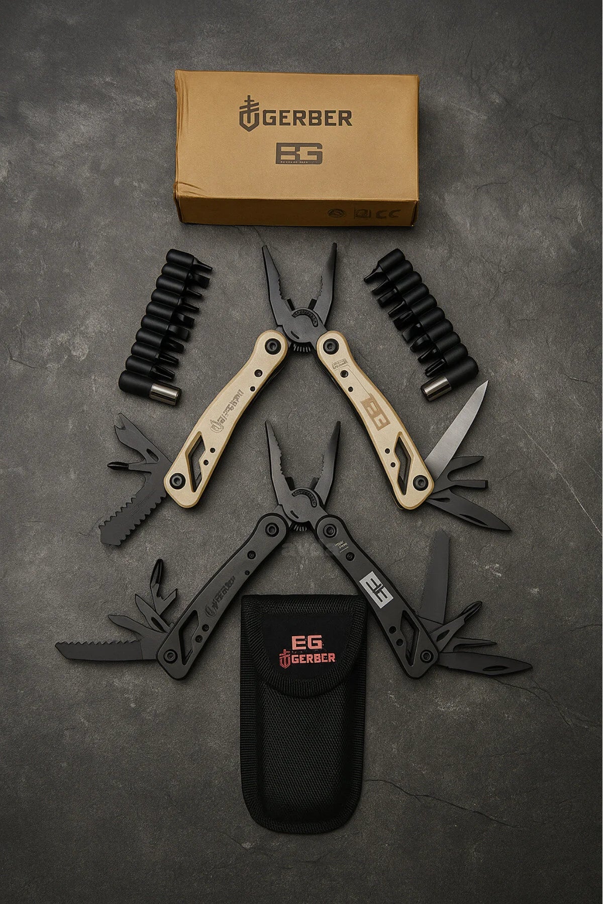 Gerber Çok Fonksiyonlu Pense Tornavida Çakı Seti Bez Kılıflı