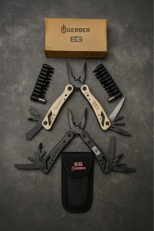 Gerber Çok Fonksiyonlu Pense Tornavida Çakı Seti Bez Kılıflı