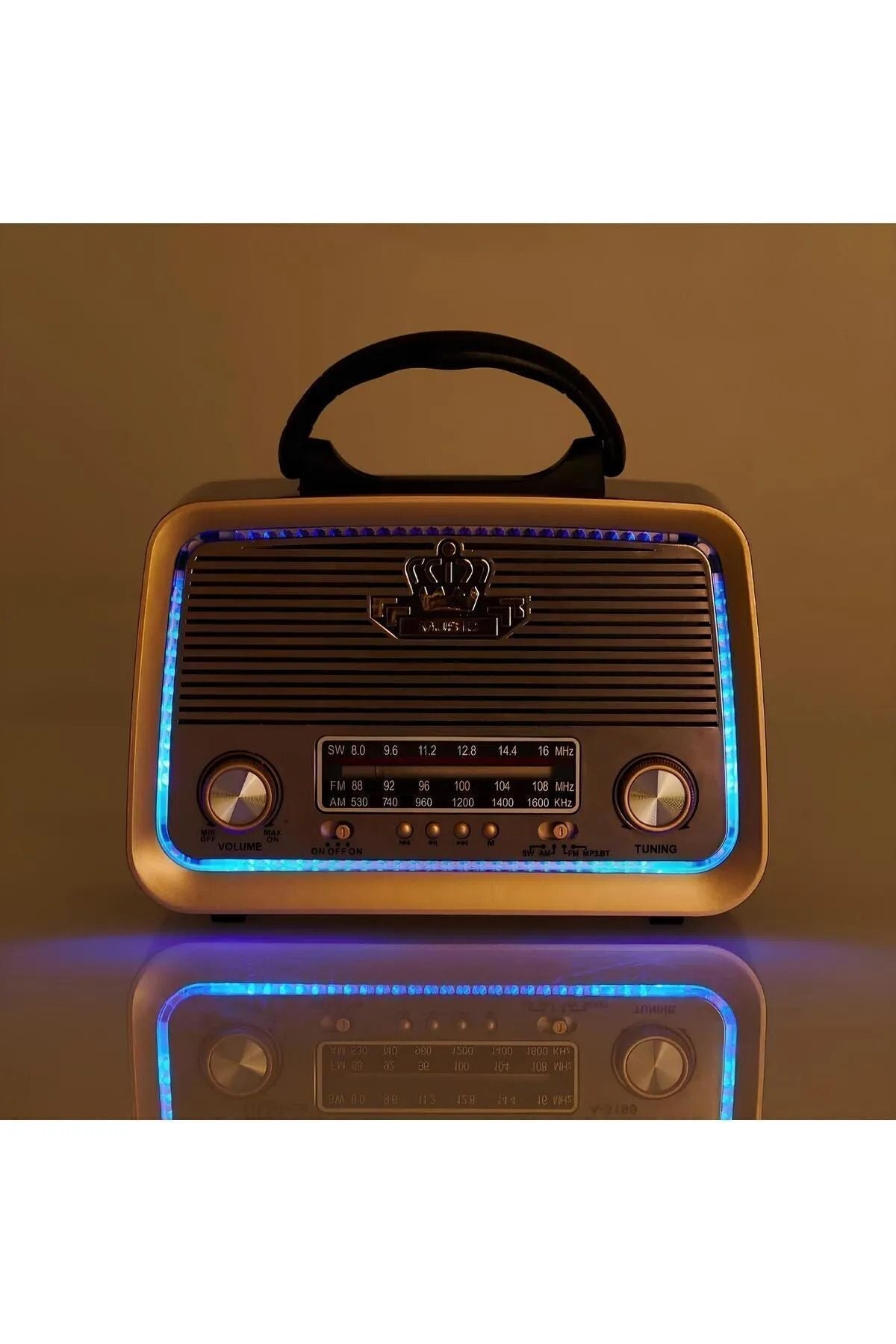 301 Eskitme Nostalji Tasarımlı Bluetoothlu Nostalji Radyo Fm-sd Kart-aux