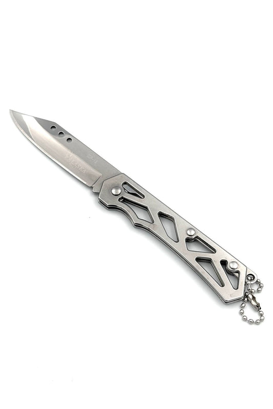 SY-002 Gümüş Mini Kamp Outdoor Metal Cep Çakısı – Kompakt ve Şık Mini Bıçak