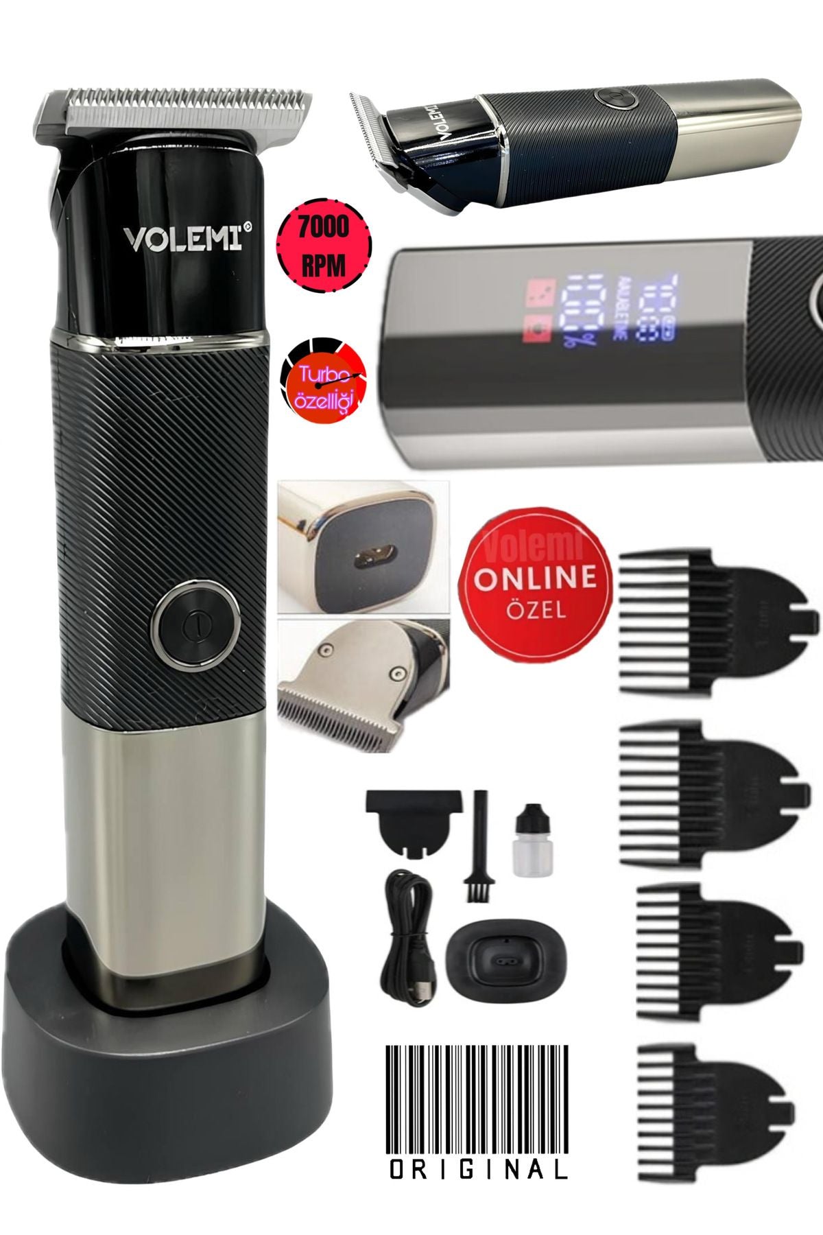 V-0090 Turbo Profesyonel Saç Sakal Ense Tıraş Makinesi Kuaförlere Özel Kişisel Bakım