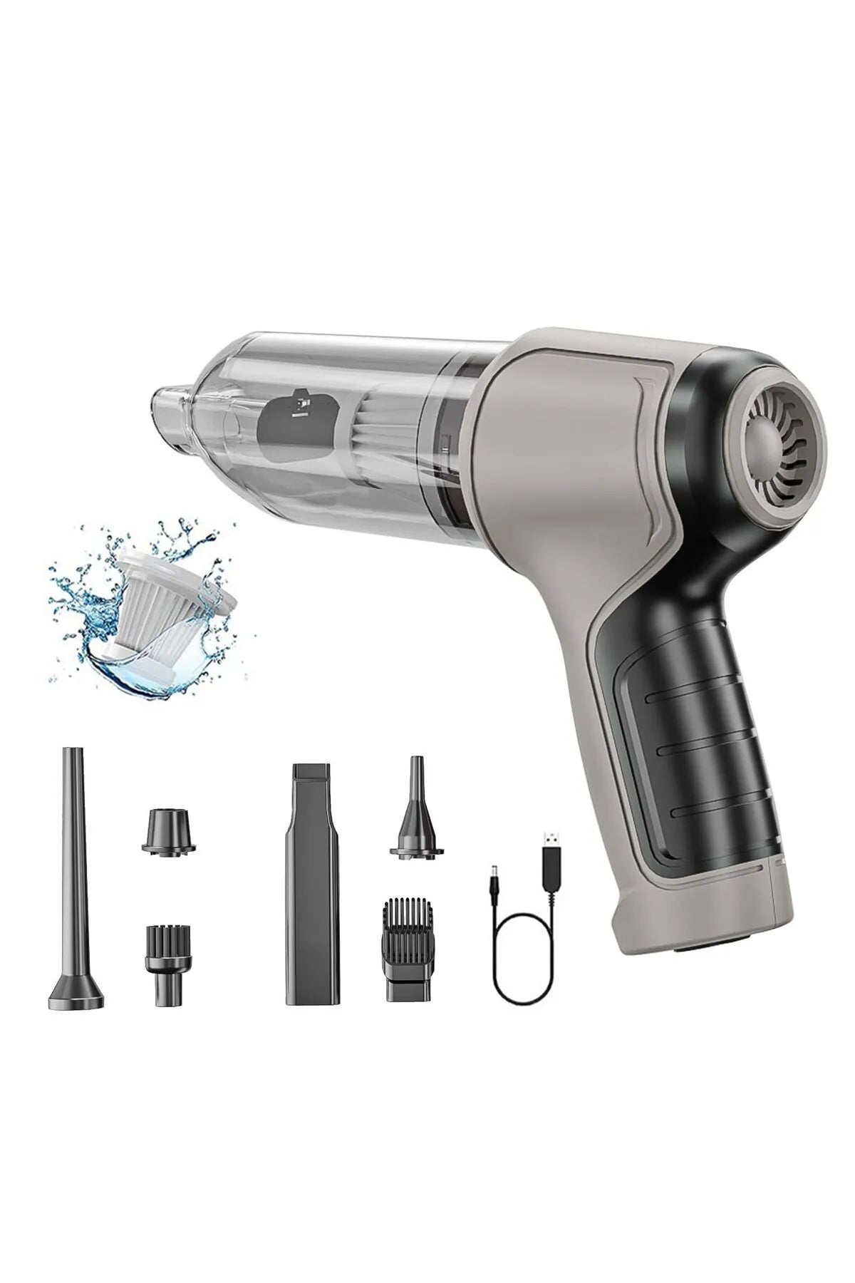 12000Pa Güçlü Emişli Kablosuz Araç Süpürgesi – Üfleme Özellikli, 5000mAh Şarjlı El Süpürgesi | 120W Ev ve Araç İçi Temizlik