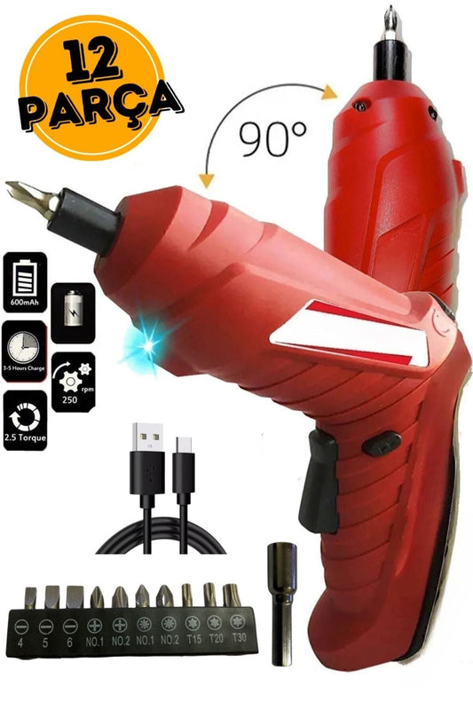 Şarjlı Vidalama Seti Vida Matkapı Şarjlı Tornavida Seti