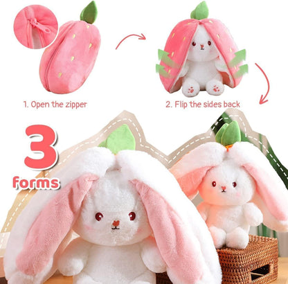 TuYines Çilekli Tananşan Peluş Oyuncak 9.8in/25cm Tananşan Doldurulmuş Haynananlar Peluş Oyuncak, Fermuarlı Tersinir Çilek Hananuç Tananşan, Tananşan Peluş Oyuncak Erkek Kız için pink, Tuyines