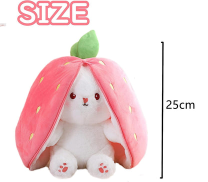 TuYines Çilekli Tananşan Peluş Oyuncak 9.8in/25cm Tananşan Doldurulmuş Haynananlar Peluş Oyuncak, Fermuarlı Tersinir Çilek Hananuç Tananşan, Tananşan Peluş Oyuncak Erkek Kız için pink, Tuyines