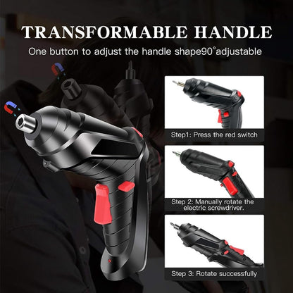 Plawee Elektrikli Tornavida 47 Parça, Siyah Akülü Tornavida, Elektrikli Tornavida 3,5 Nm, Akülü Matkap 3,6 V, Şarj Edilebilir Tornavida