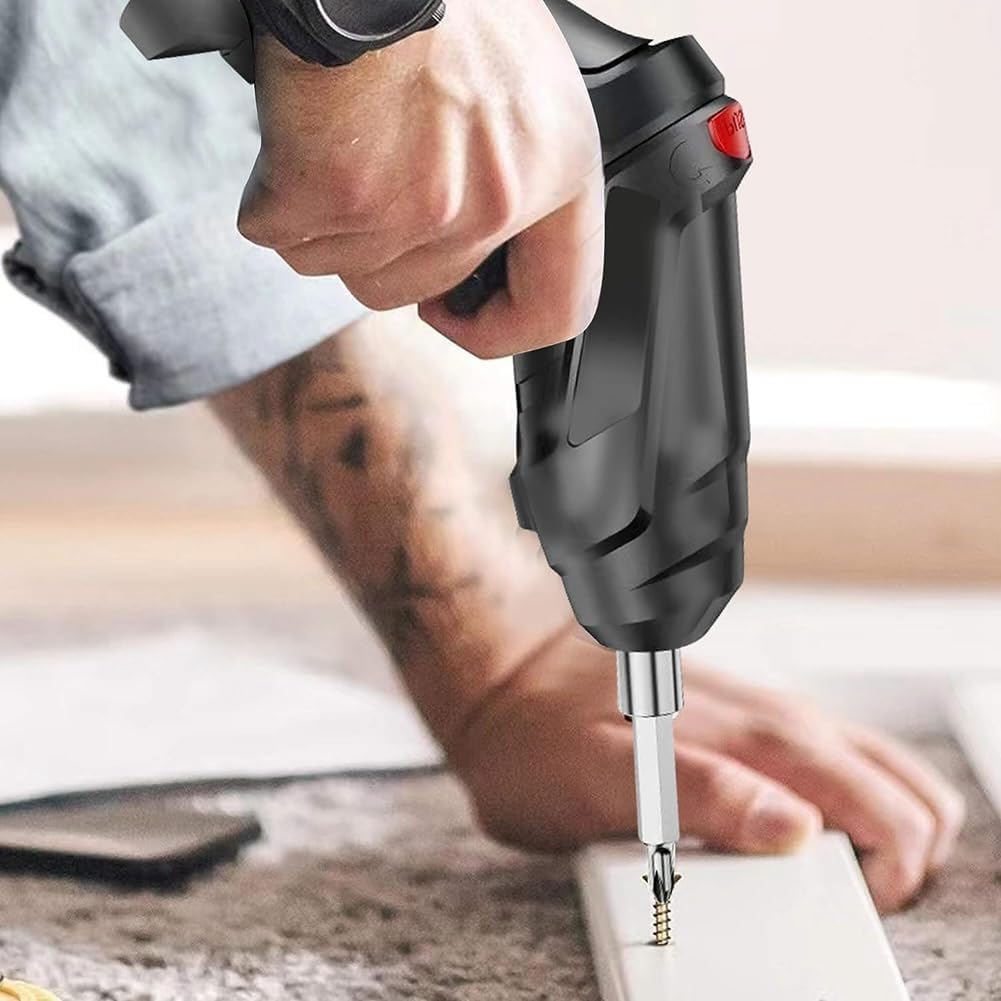 Plawee Elektrikli Tornavida 47 Parça, Siyah Akülü Tornavida, Elektrikli Tornavida 3,5 Nm, Akülü Matkap 3,6 V, Şarj Edilebilir Tornavida