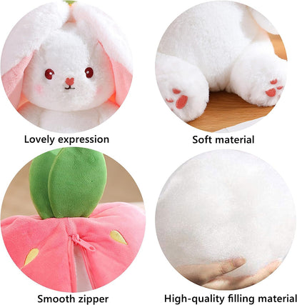 TuYines Çilekli Tananşan Peluş Oyuncak 9.8in/25cm Tananşan Doldurulmuş Haynananlar Peluş Oyuncak, Fermuarlı Tersinir Çilek Hananuç Tananşan, Tananşan Peluş Oyuncak Erkek Kız için pink, Tuyines