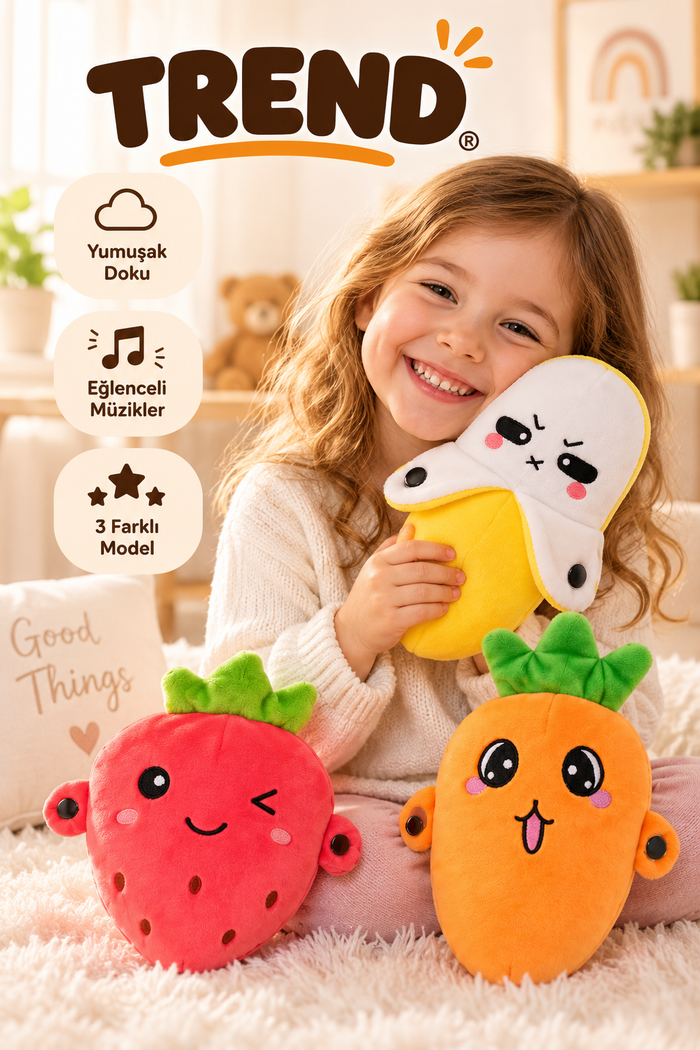 Dokununca Müzik Çalan Etkileşimli Peluş Oyuncak – İki Kişilik Temaslı Müzikli Oyuncak