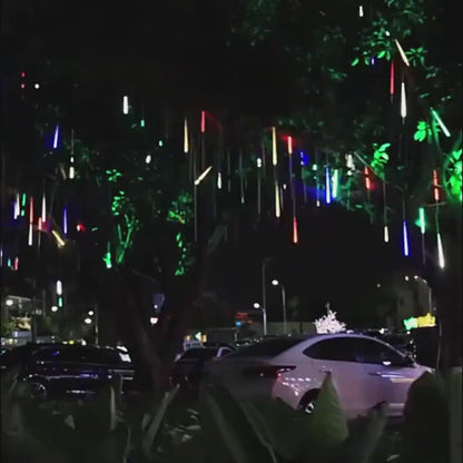 Meteor Yağmuru Akan LED Işık 50 cm 8 Tüp İç Dış Mekan Bahçe Balkon Dekor Süsleme Lambası