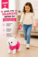 TREND Sevimli Yürüyen Köpek Oyuncak – Tasmalı, Hareketli ve Sesli Peluş Köpek