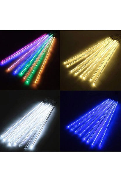 Meteor Yağmuru Akan LED Işık 50 cm 8 Tüp İç Dış Mekan Bahçe Balkon Dekor Süsleme Lambası